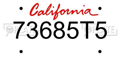 73685T5 California License Plate