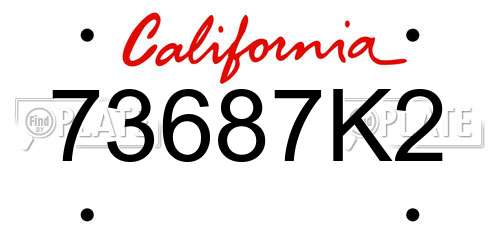 73687K2 California License Plate