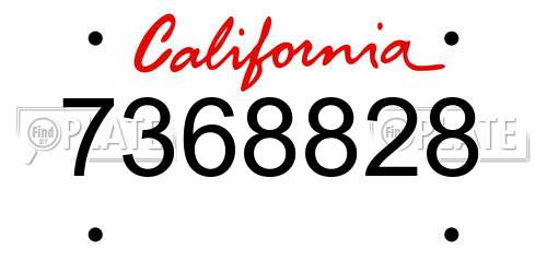 7368828 California License Plate