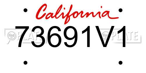 73691V1 California License Plate