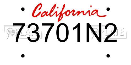 73701N2 California License Plate