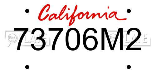 73706M2 California License Plate