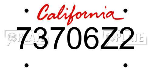 73706Z2 California License Plate