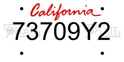 73709Y2 California License Plate