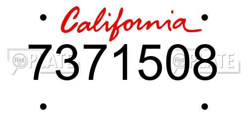 7371508 California License Plate