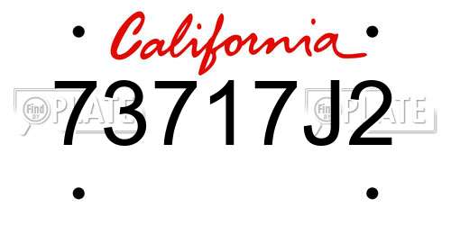 73717J2 California License Plate