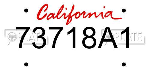 73718A1 California License Plate