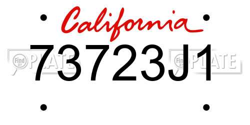 73723J1 California License Plate
