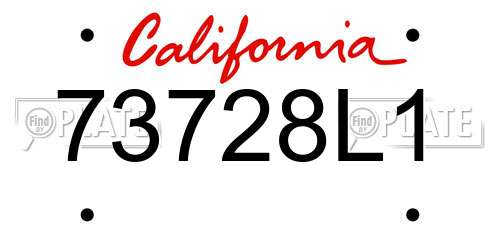 73728L1 California License Plate