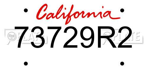 73729R2 California License Plate