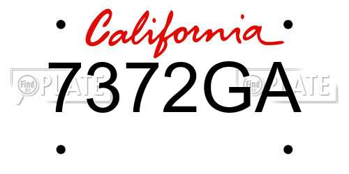 7372GA California License Plate