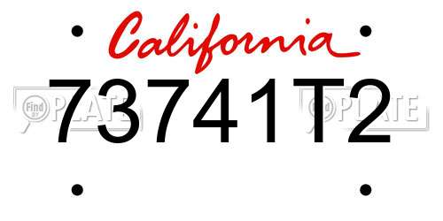 73741T2 license plate in CA state