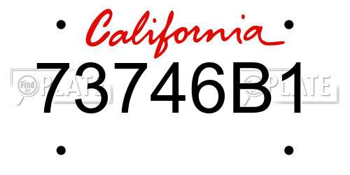 73746B1 California License Plate