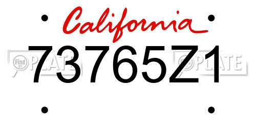 73765Z1 California License Plate