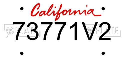 73771V2 California License Plate