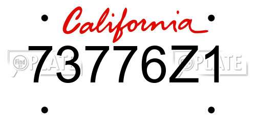 73776Z1 California License Plate