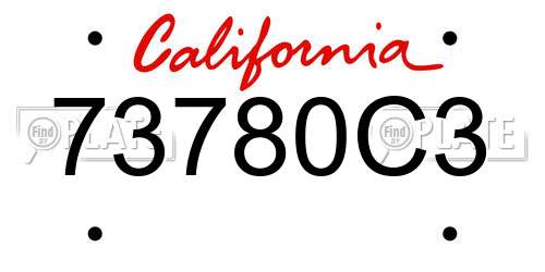 73780C3 California License Plate