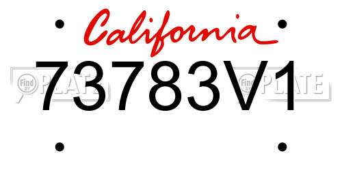 73783V1 California License Plate