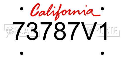 73787V1 California License Plate