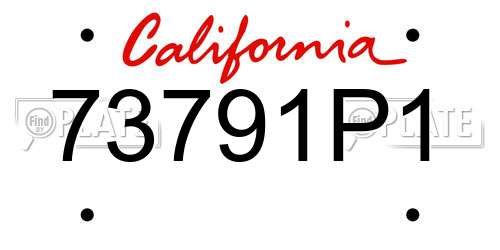 73791P1 California License Plate