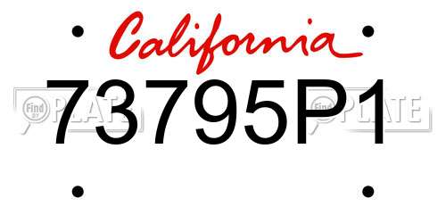 73795P1 California License Plate
