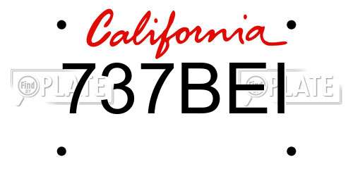 737BEI California License Plate