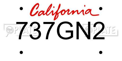 737GN2 California License Plate