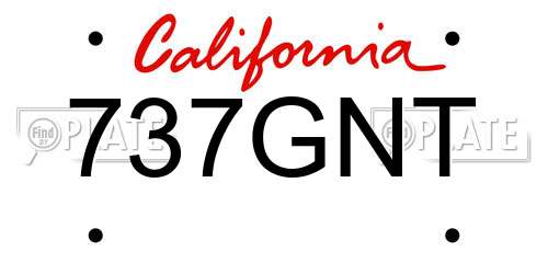 737GNT California License Plate