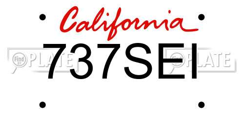 737SEI California License Plate