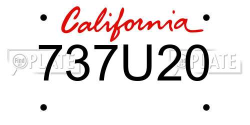 737U20 California License Plate