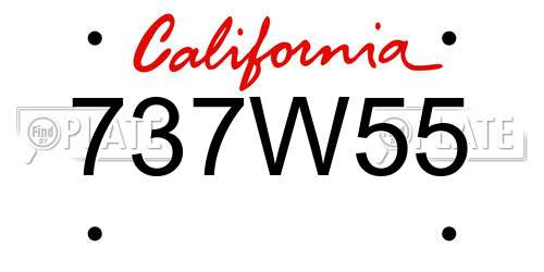 737W55 California License Plate