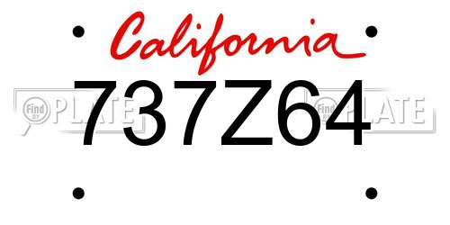 737Z64 California License Plate
