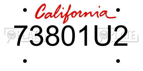73801U2 California License Plate