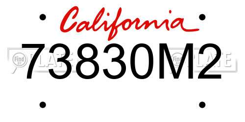 73830M2 California License Plate