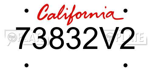 73832V2 California License Plate