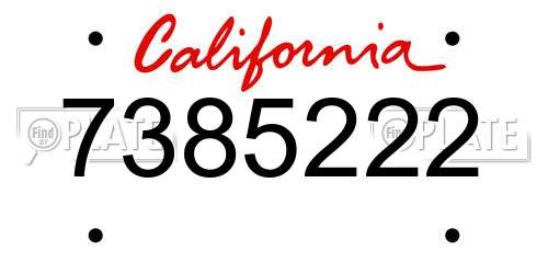 7385222 California License Plate