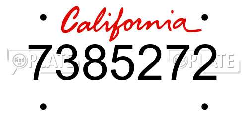 7385272 California License Plate