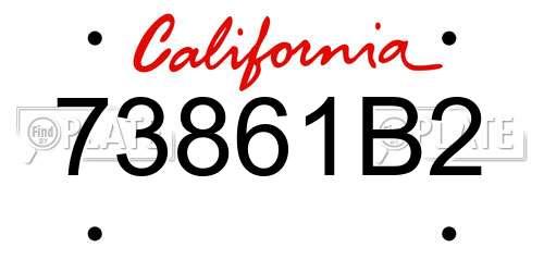 73861B2 California License Plate