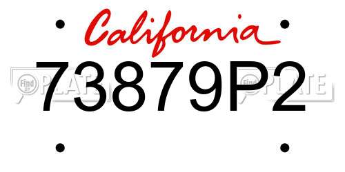 73879P2 California License Plate