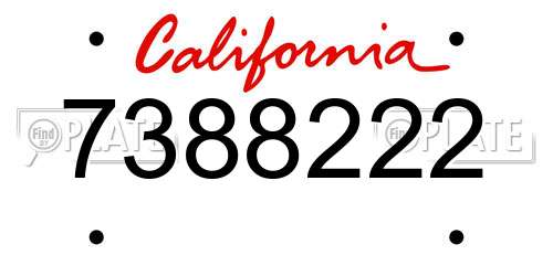 7388222 California License Plate