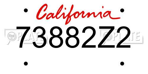 73882Z2 California License Plate
