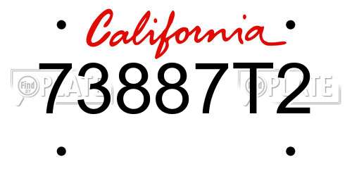 73887T2 California License Plate
