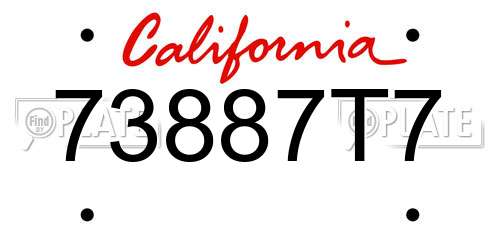 73887T7 California License Plate
