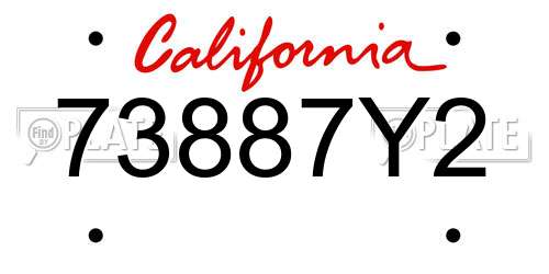 73887Y2 California License Plate