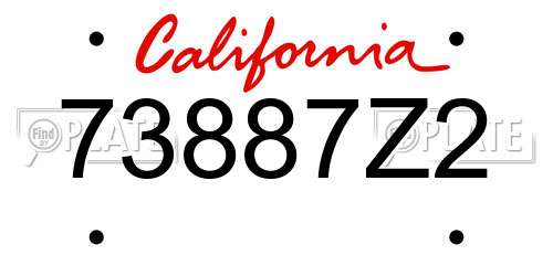 73887Z2 California License Plate
