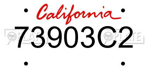 73903C2 California License Plate
