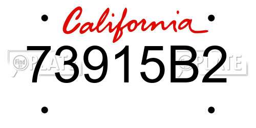 73915B2 California License Plate