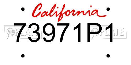 73971P1 California License Plate