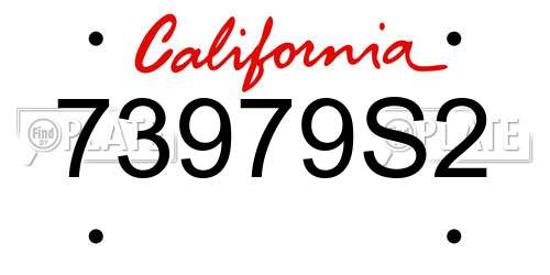 73979S2 California License Plate