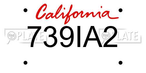 739IA2 California License Plate